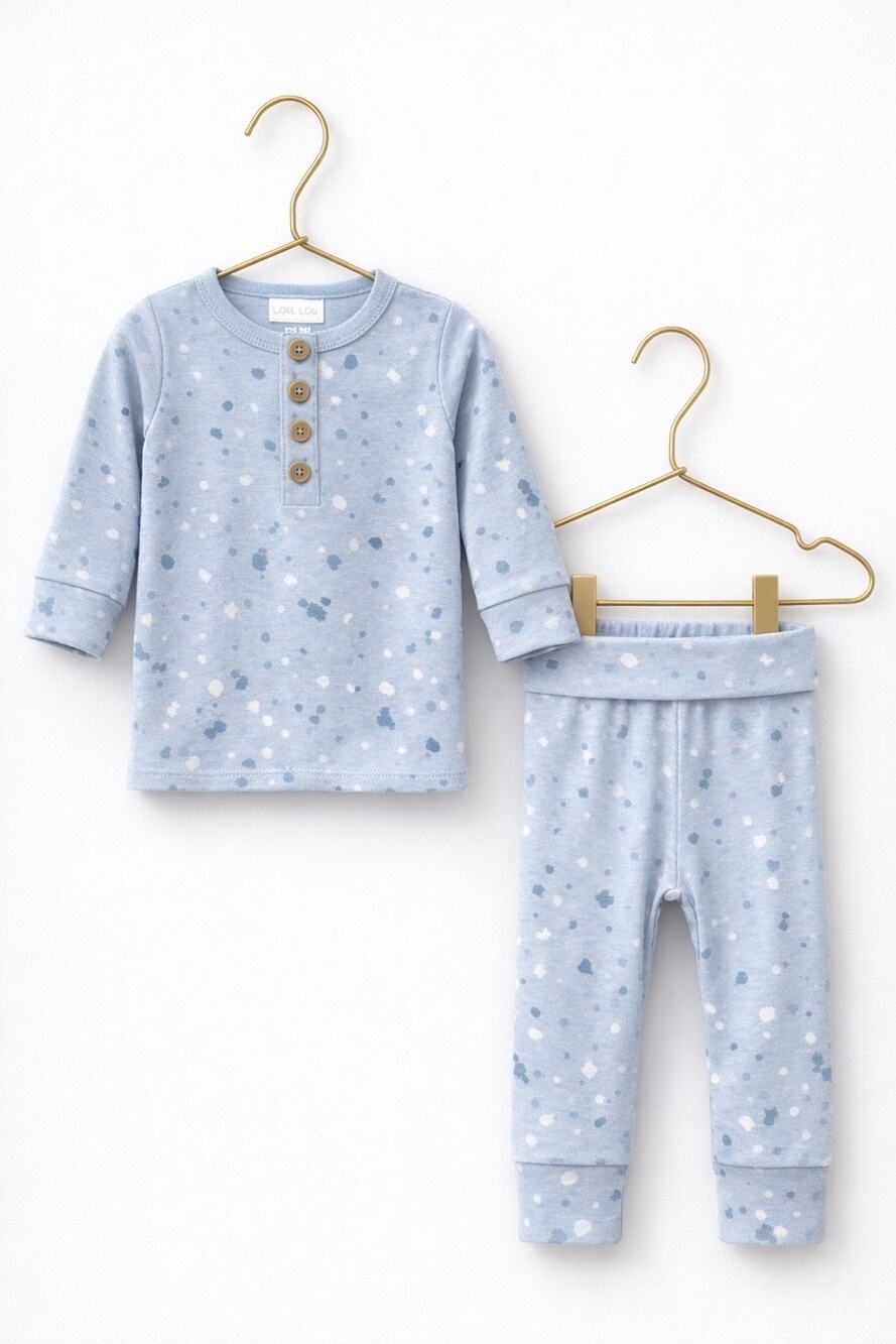Lou Lou & Company Steele Baby Outfit Set 3M Blue NWT